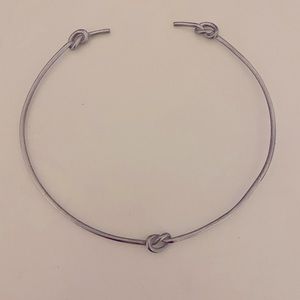 Pewter choker with three knots